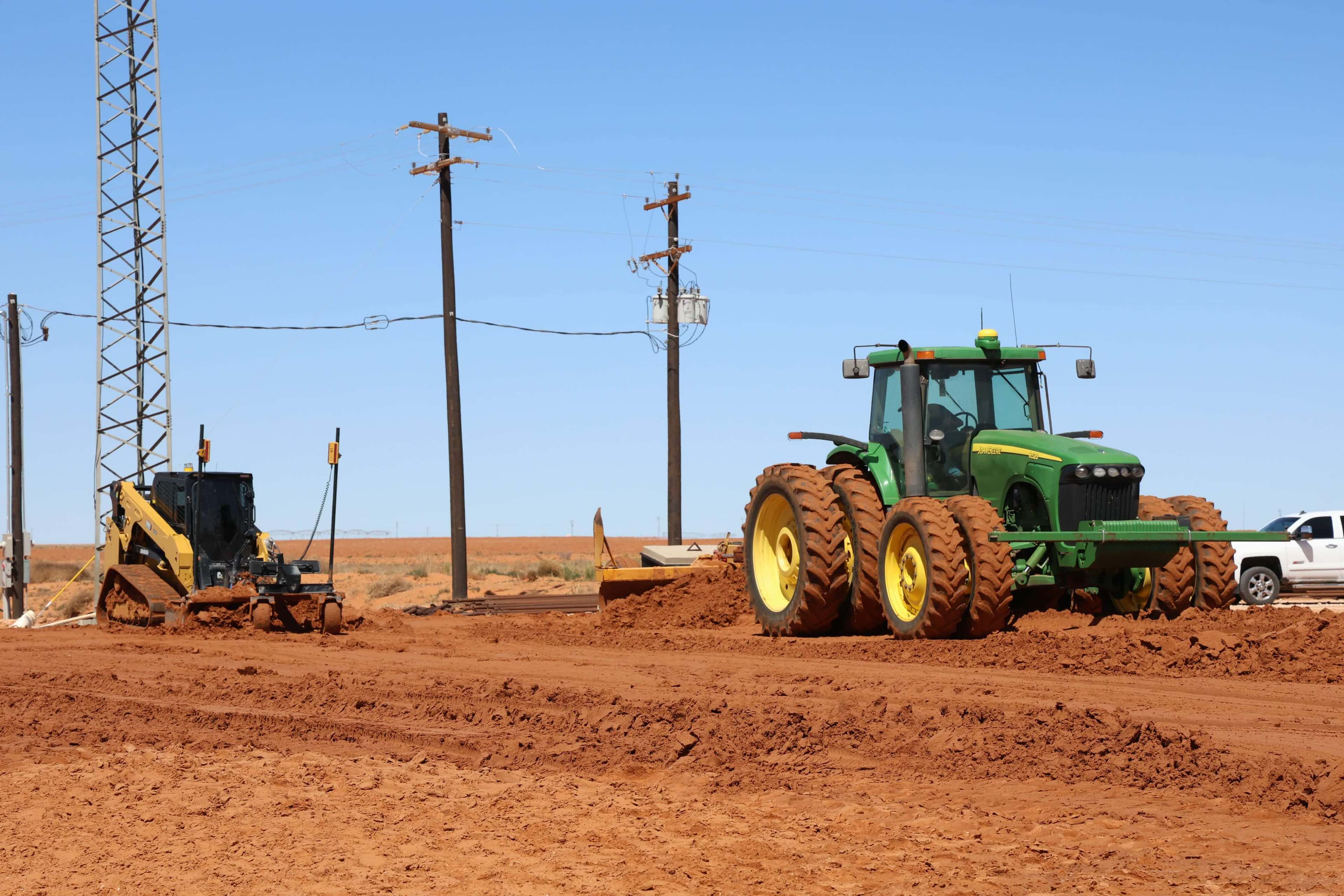 Packed Industries heavy equipment working on a West Texas job site